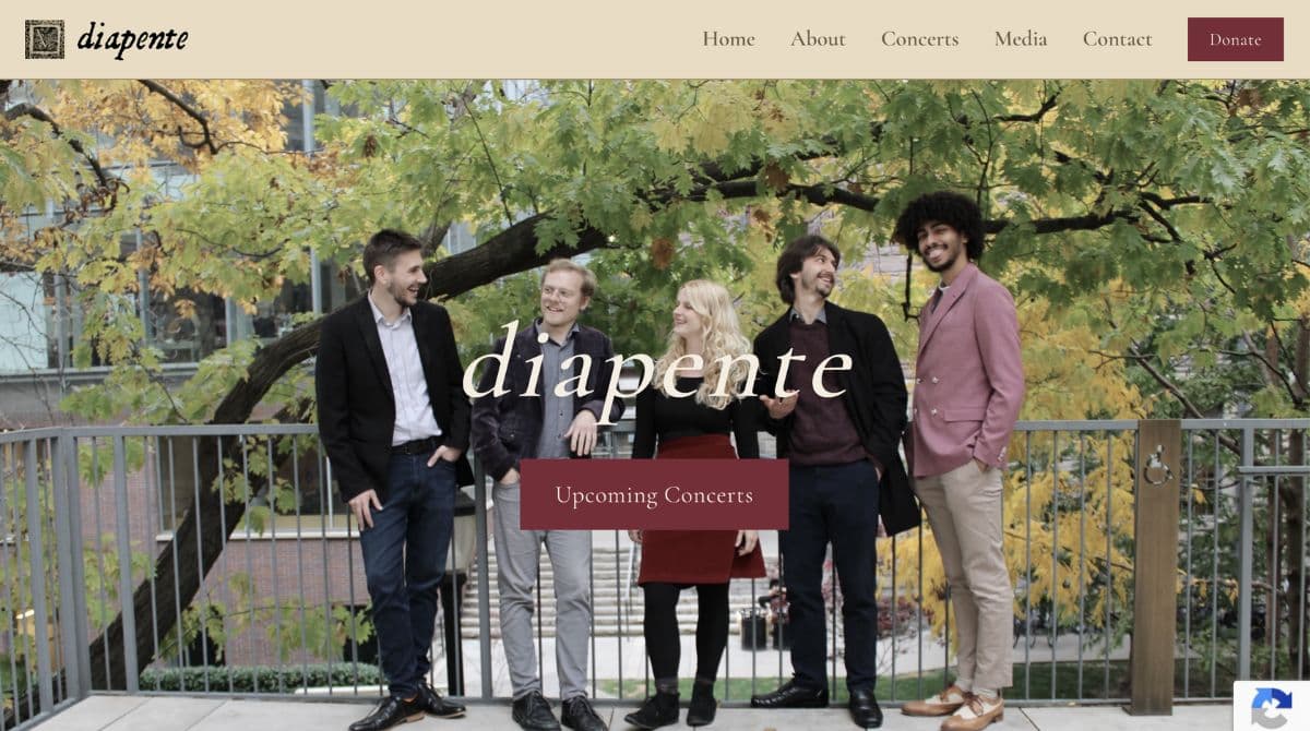 vocal ensemble website screenshot